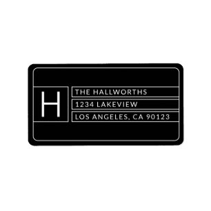 Stylish Unique Modern Geometric   Black & White Label