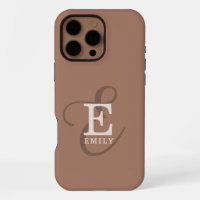 Stylish Unique Monogram Mocha Brown
