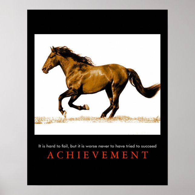 Stylish Unique Motivational Horse Poster Print (Front)