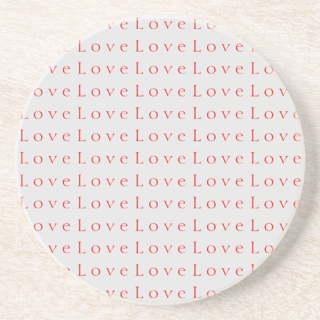 Stylish Unique Red Love Wedding Coaster (Front)