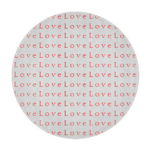 Stylish Unique Red Love Wedding Cutting Board