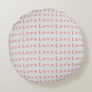 Stylish Unique Red Love Wedding Round Cushion
