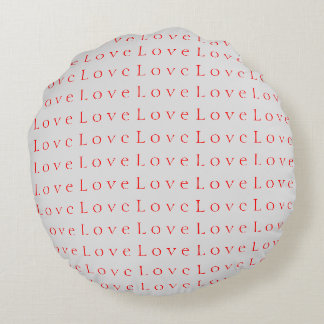 Stylish Unique Red Love Wedding Round Cushion