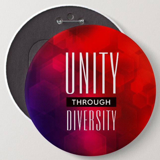 Stylish Unity Through Diversity 6 Cm Round Badge (Front & Back)
