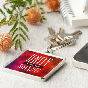 Stylish Unity Through Diversity Key Ring