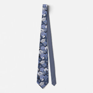 Stylish Unusual Blue Grey Polka Dot Flowers Tie