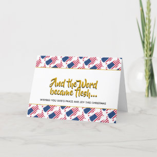 Stylish US AMERICA Word Became Flesh CHRISTMAS Holiday Card