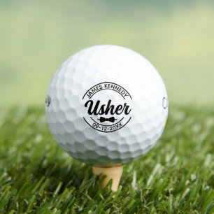 Stylish Usher Personalised Wedding Party Gift Golf Balls