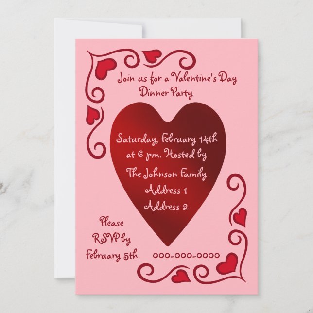 Stylish Valentines party Invitation (Front)