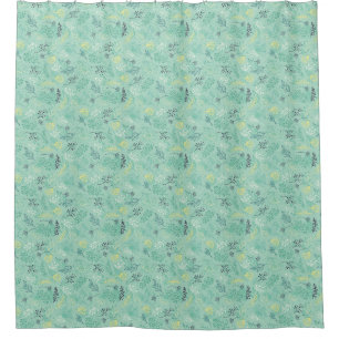 Stylish various foliage green pattern shower curtain