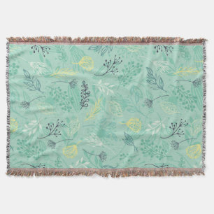 Stylish various foliage green pattern throw blanket