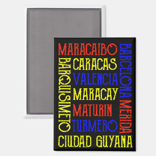 Stylish Venezuela Caracas City Names Magnet