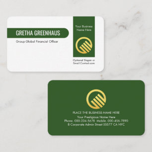 Stylish Vertical Green Line Private Enterprise Business Card