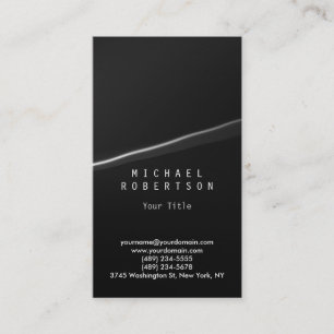 Stylish Vertical Grey Black Plain Business Card