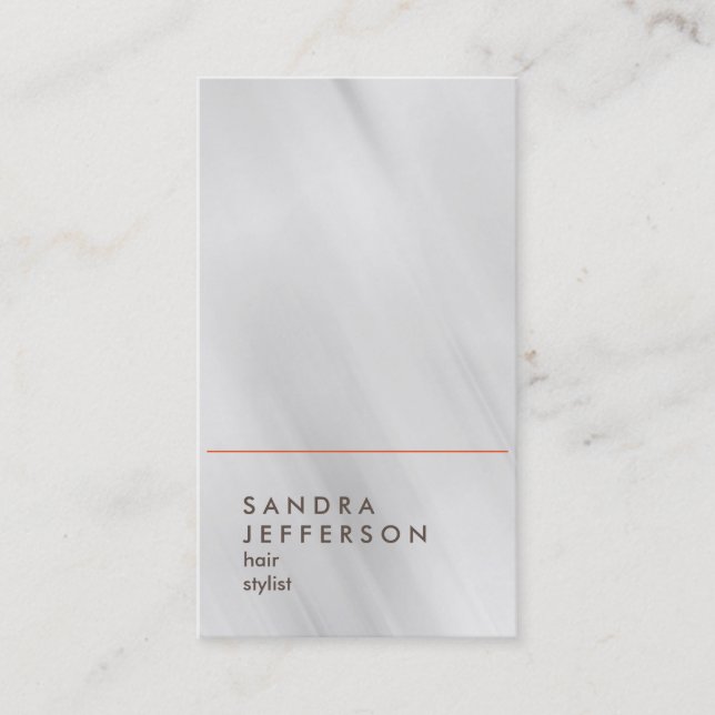 Stylish Vertical Grey Hairdresser Style Consultant Business Card (Front)