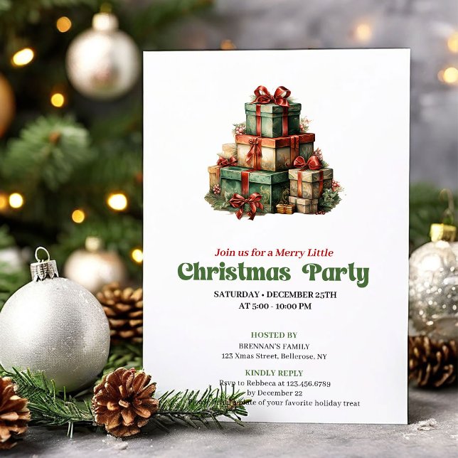 Stylish Victorian Christmas gifts party invite (Stylish Victorian Christmas angel party invite

)