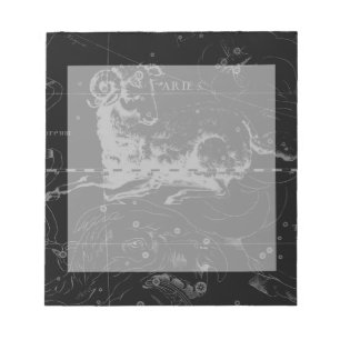 Stylish Vintage Aries Constellation by Hevelius Notepad