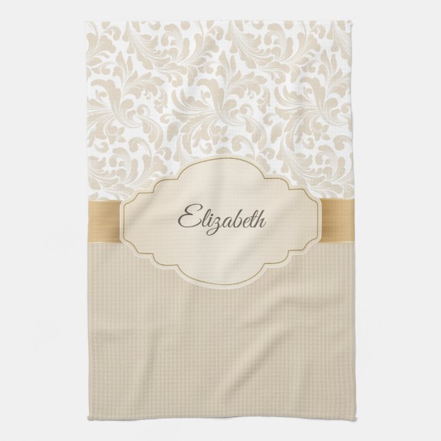  Stylish Vintage Damask  Tea Towel (Vertical)