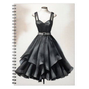 Stylish Vintage LBD Little Black Dress Wedding Notebook