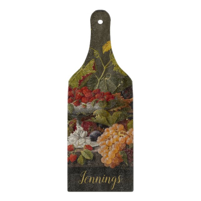 Stylish Vintage Monogrammed Cutting Board (Front)