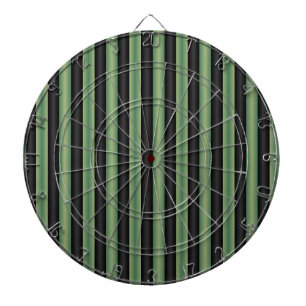 Stylish Vintage Olive Sage Green Black 3D Striped  Dartboard