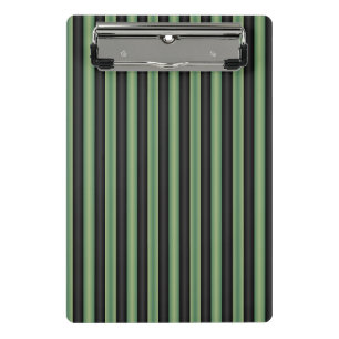 Stylish Vintage Olive Sage Green Black 3D Striped Mini Clipboard