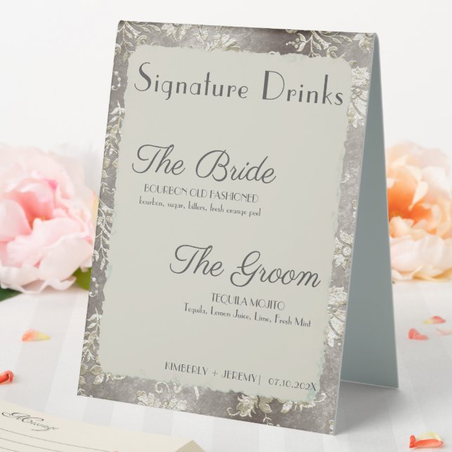 Stylish Vintage Pewter Signature Drinks  (In SItu (Wedding))