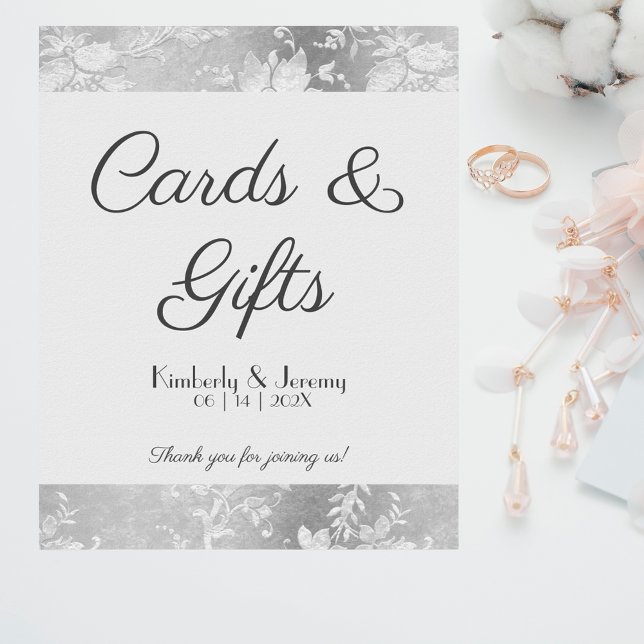Stylish Vintage Pewter Wedding Tabletop Sign (Creator Uploaded)