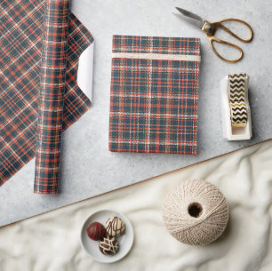 Stylish Vintage Plaid Checkered Pattern Wrapping Paper