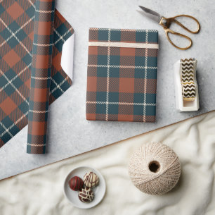 Stylish Vintage Plaid Checkered Pattern Wrapping Paper