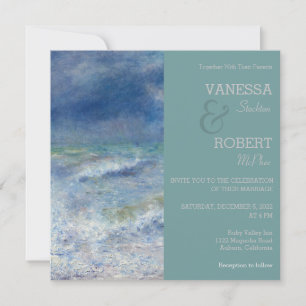 Stylish Vintage Renoir Seaside Wedding Invitation
