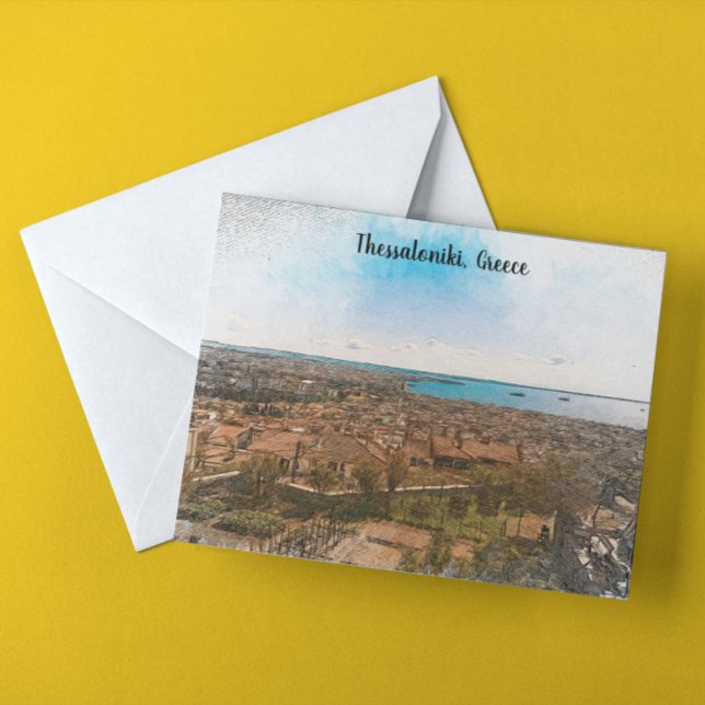 Stylish Vintage Thessaloniki Greece Europe Aegean  Postcard (Stylish Vintage Thessaloniki Greece Europe Aegean Postcard)