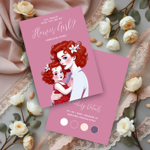 Stylish Vintage Woman Carrying Toddler Flower Girl