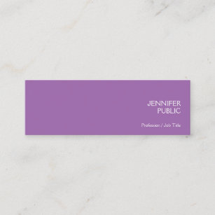Stylish Violet Modern Professional Chic Simple Mini Business Card