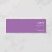 Stylish Violet Modern Professional Chic Simple Mini Business Card (Back)