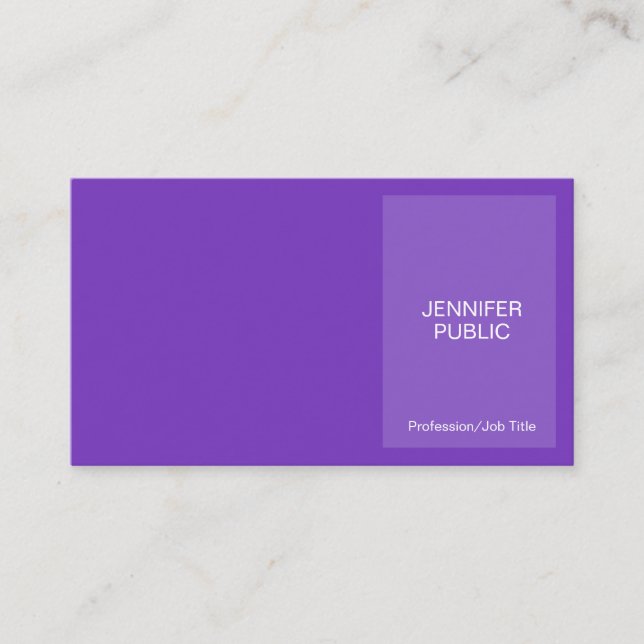 Stylish Violet Modern Professional Creative Chic Business Card (Front)