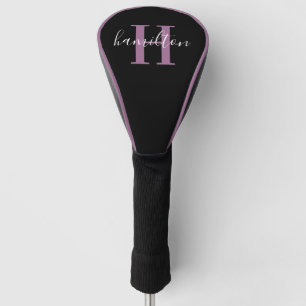 Stylish Violet Purple Custom Monogram Name Initial Golf Head Cover
