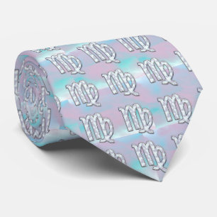 Stylish Virgo Zodiac Sign Nacre Mother of Pearl Tie