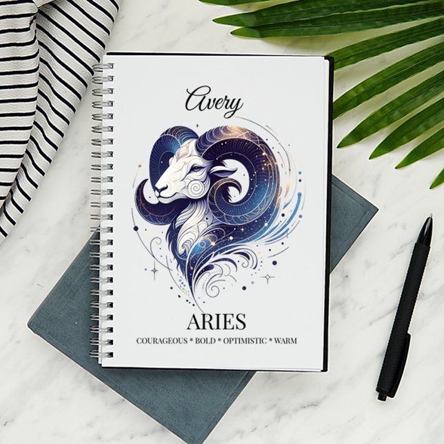 Stylish Watercolor Aries Custom Journal (Creator Uploaded)