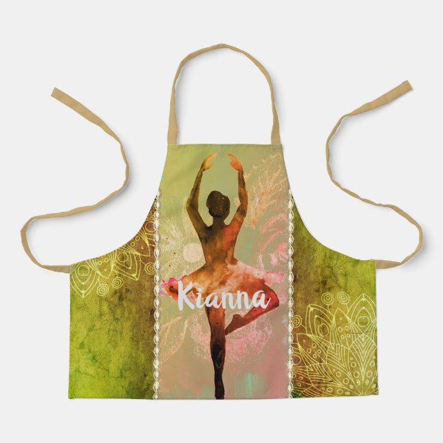Stylish Watercolor Ballerina  Apron (Front)