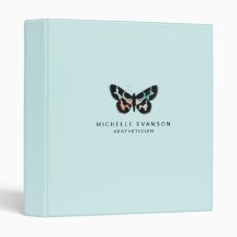 Stylish Watercolor Butterfly Logo Light Blue Aqua