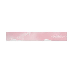 STYLISH WATERCOLOR chic blush pale pink address Wrap Around Label