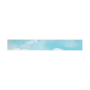 STYLISH WATERCOLOR chic modern aqua blue address Wrap Around Label