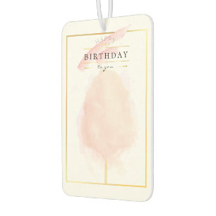 Stylish Watercolor Cotton Candy Birthday Car Air Freshener