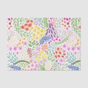 Stylish Watercolor Floral Blooming Spring Pretty Tissue Paper