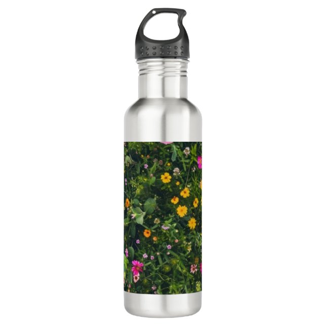 Stylish Watercolor Floral Pattern 710 Ml Water Bottle (Front)