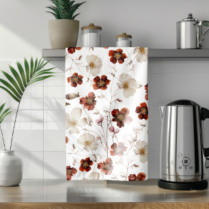 Stylish Watercolor Floral Tea Towel