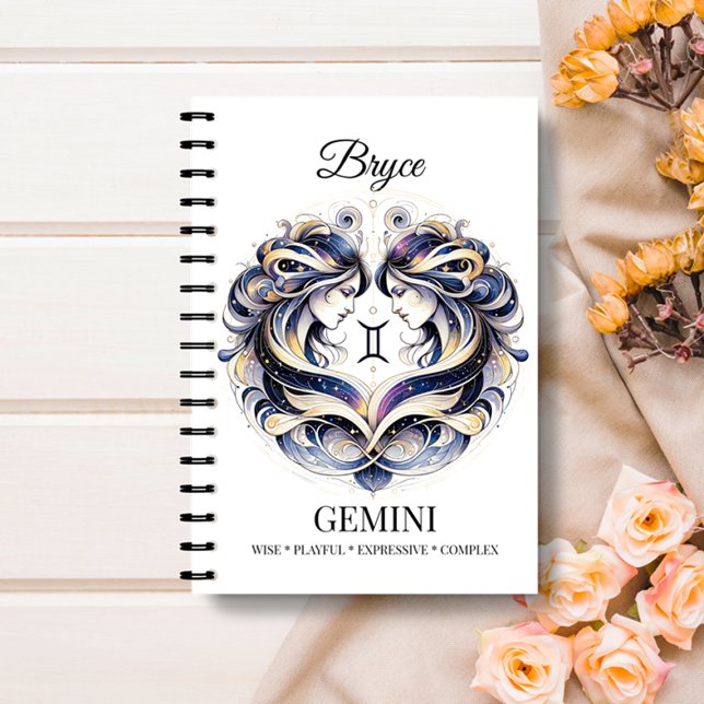 Stylish Watercolor Gemini Custom Journal (Creator Uploaded)