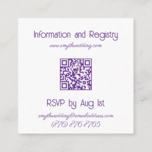 Stylish Watercolor Iris Purple Acrylic Wedding  Enclosure Card