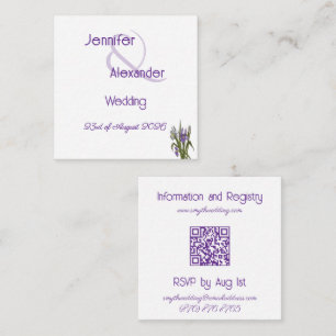Stylish Watercolor Iris Purple Acrylic Wedding Enclosure Card